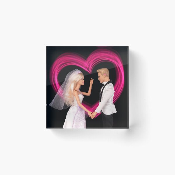 His 'N' Hers Deaf Doll Wedding Acrylic Block