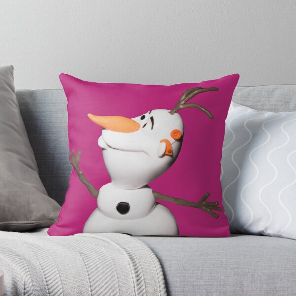 Cute Snowman with Cochlear Implant Throw Pillow