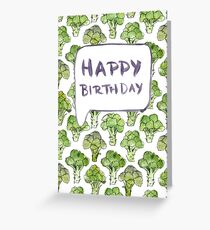 Broccoli Happy Birthday Greeting Card