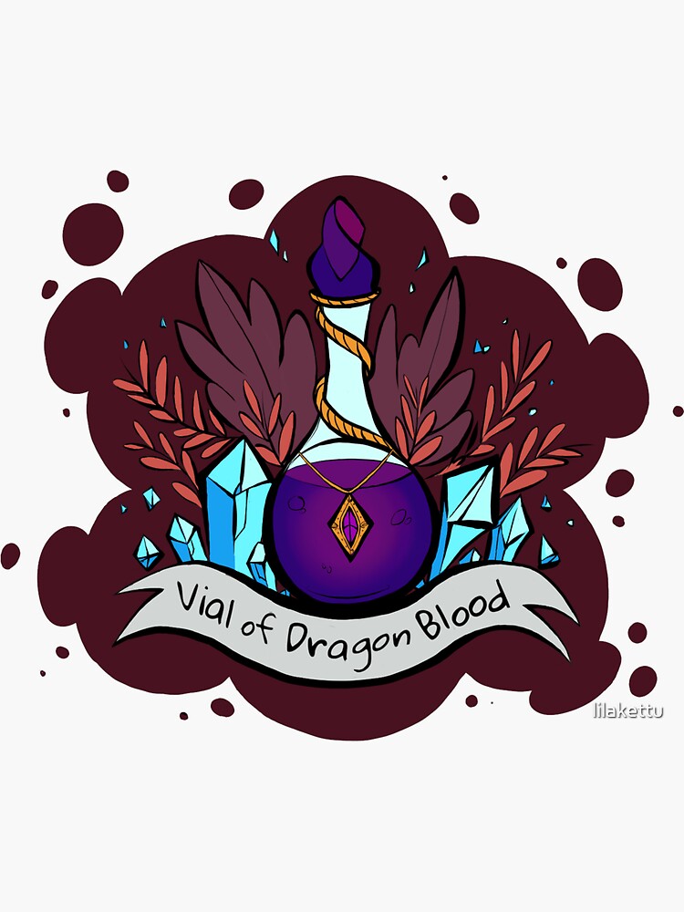 "Vial of Dragon Blood" Sticker by lilakettu Redbubble