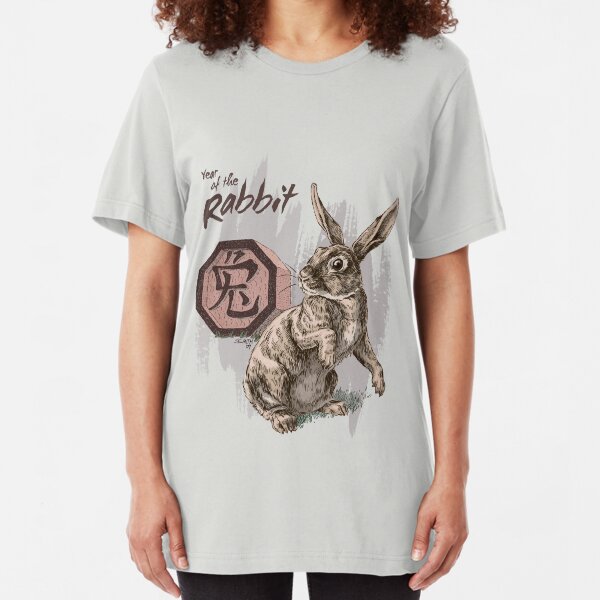 Year of the Rabbit by Stephanie Smith Slim Fit T-Shirt