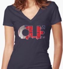 Cleveland, Ohio CLE Indians Shirts, Stickers, More Women's Fitted V-Neck T-Shirt