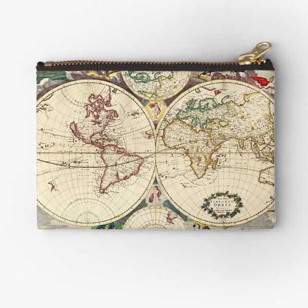 aardbeving kloof Boodschapper Vintage World Map from 1690" Zipper Pouch for Sale by Glimmersmith |  Redbubble