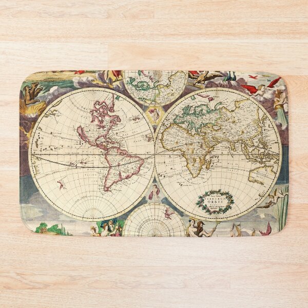 Item preview, Vintage World Map from 1690 designed and sold by Glimmersmith.
