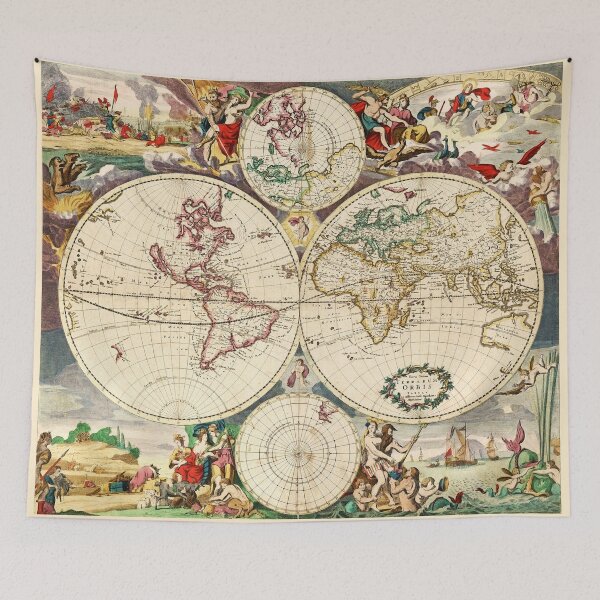 Item preview, Vintage World Map from 1690 designed and sold by Glimmersmith.