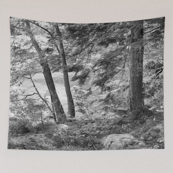 Item preview, Black and white photography of the lake shore in Maine. designed and sold by allanrdazrb.