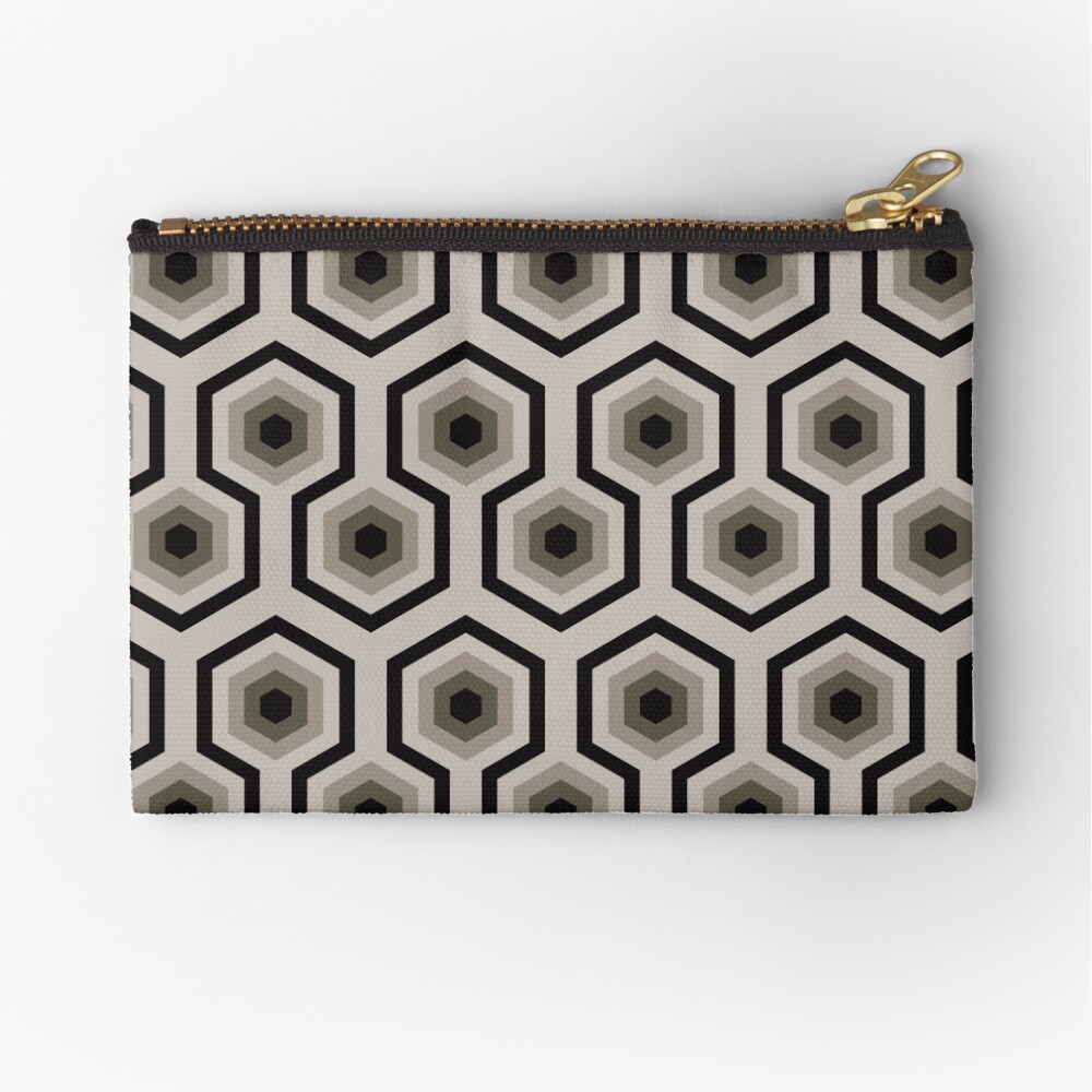 Black Hex Zipper Pouch