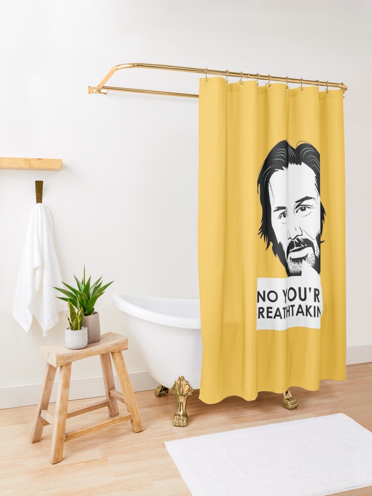"You're Breathtaking (a Keanu Reeves meme)" Shower Curtain for Sale by