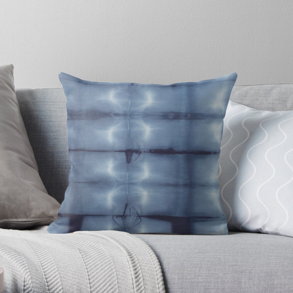 SKU546 Shibori Style - Blue Denim 2 Throw Pillow