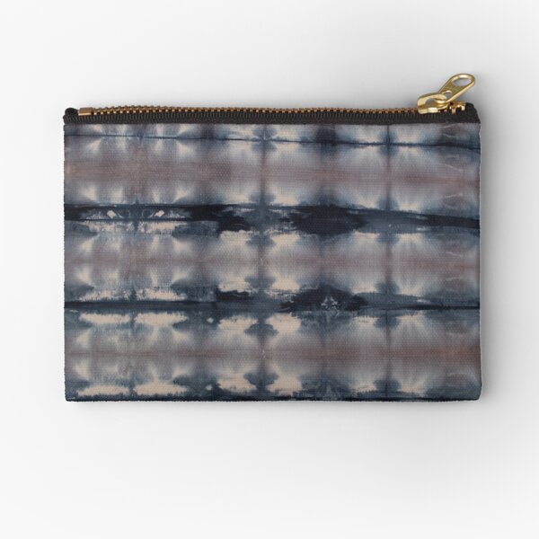 SKU551 Shibori Style - Blue Pink 6 Zipper Pouch