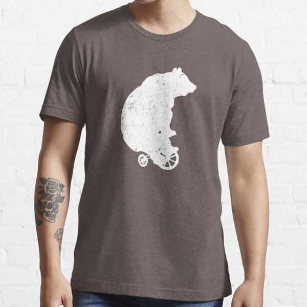Bear on Tricycle (White) Essential T-Shirt