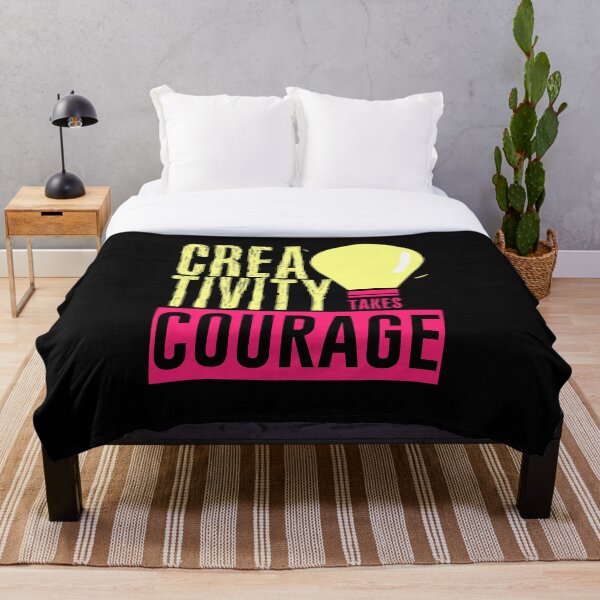 Aperçu de l'œuvre La créativité prend le cadeau du courage pour les créatifs créée et vendue par SoCoolDesign.