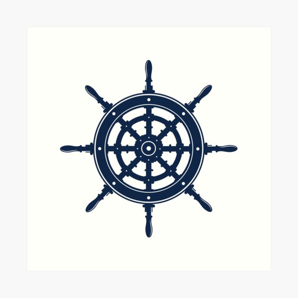 The helm (boat wheel) in our logo  Wheel tattoo, Boat wheel, Boat  illustration