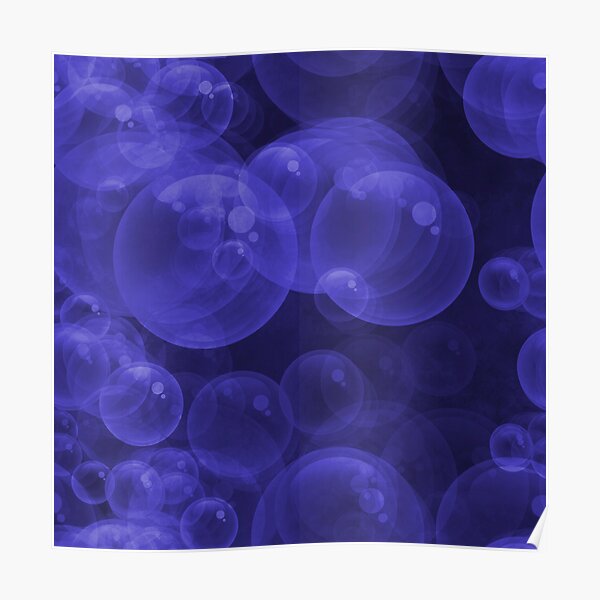 Large Royal Blue Purple Purple Water Air Bubbles Poster
