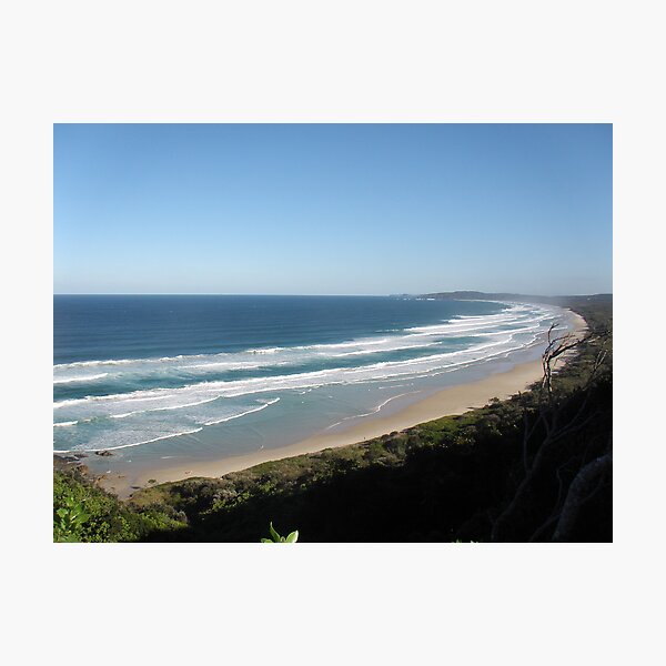 A crowded beach at Byron bay NSW. Photographic Print