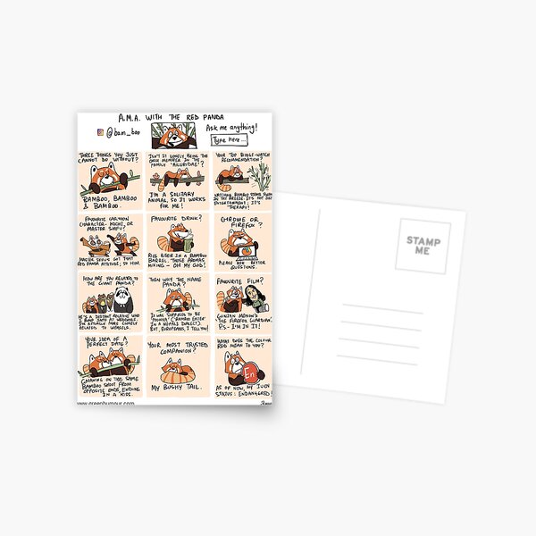 Ask Me Anything wit Red Panda Postcard