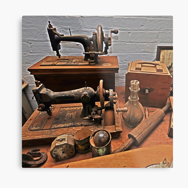 Vintage Sewing Machines Metal Print