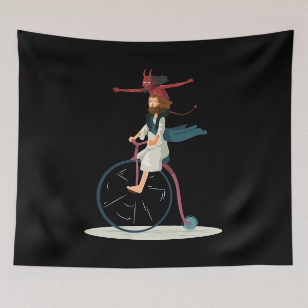 Item preview, Jesus and Devil on Bycycle designed and sold by Cozmick.