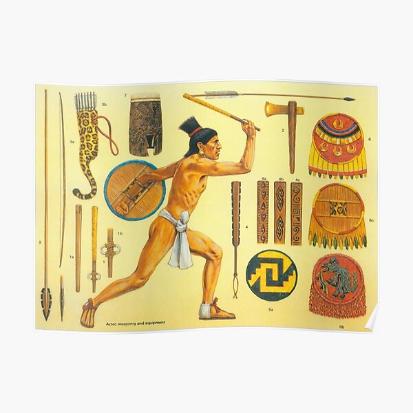 Poster Aztec Warrior Redbubble