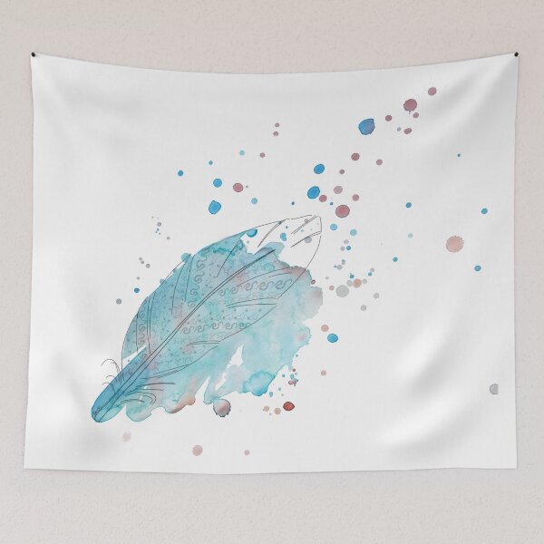 Item preview, Shamanic feather with watercolor designed and sold by Barbara Baumann Illustration.