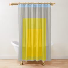 Block Colors - Yellow Green Grey Blue Shower Curtain