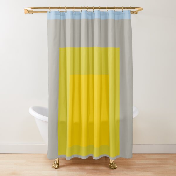 Block Colors - Yellow Green Grey Blue Shower Curtain
