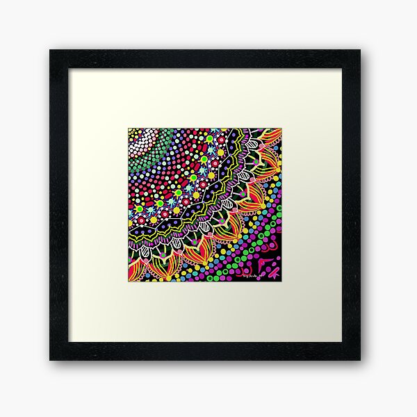 Wedding Festivities Mandala Zentangle Framed Art Print