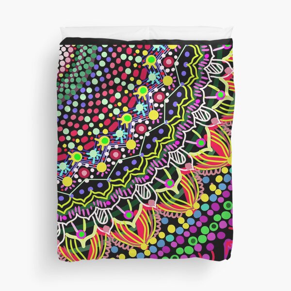 Wedding Festivities Mandala Zentangle Duvet Cover