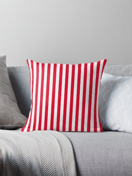 Item preview, Cadmium Red and White Vertical Stripes designed and sold by ColorPatterns.
