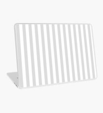Gainsboro Gray and White Vertical Stripes Laptop Skin