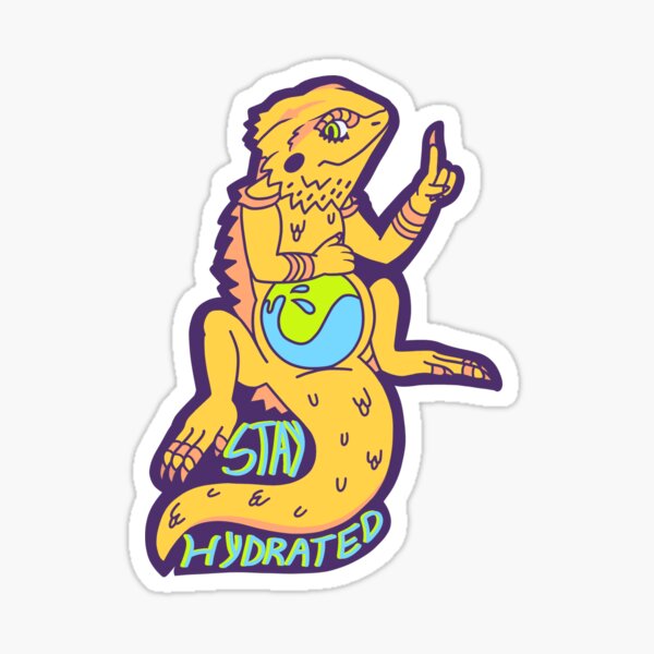 Stay Hydrated Beardie Sticker