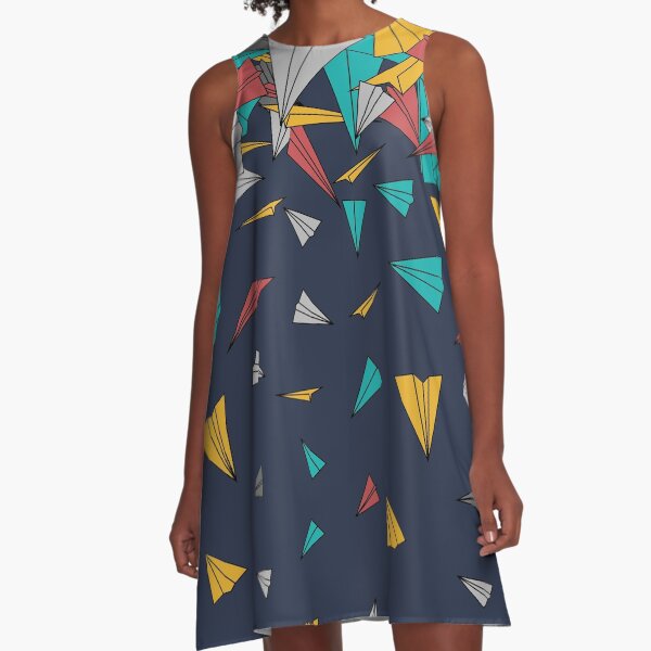 Flying paper planes A-Line Dress
