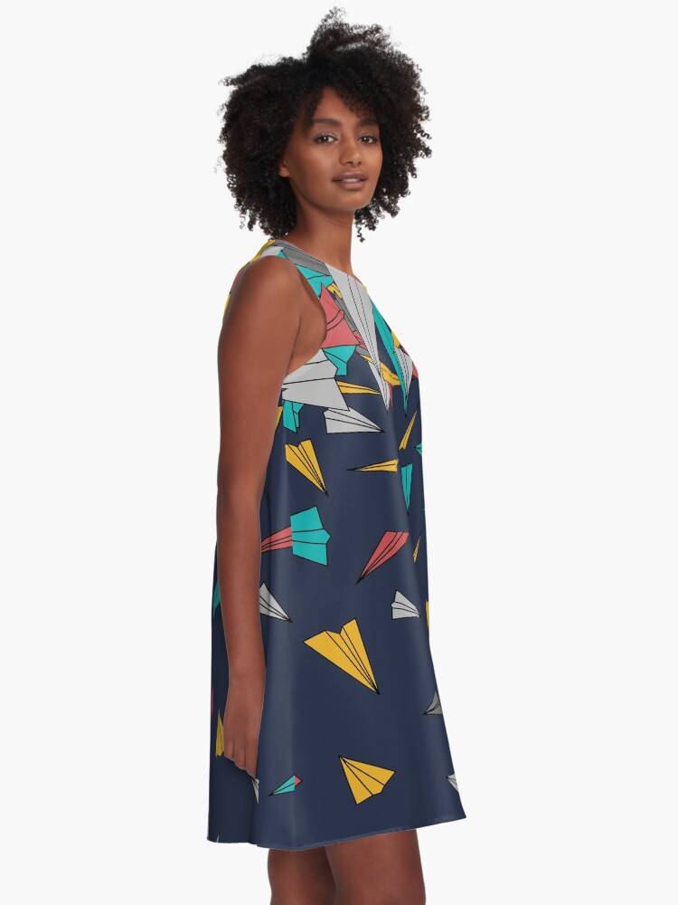 Alternate view of Flying paper planes A-Line Dress