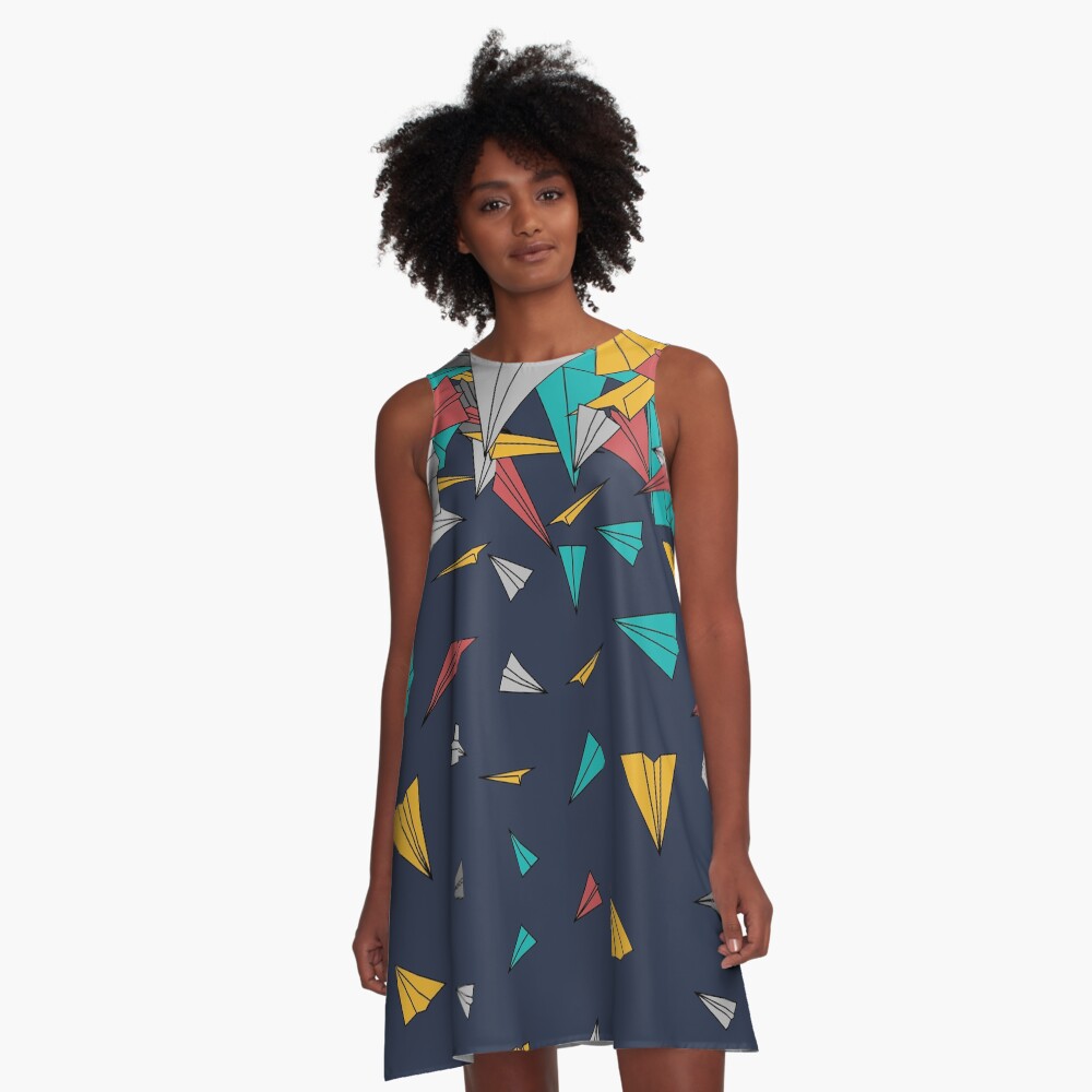 Flying paper planes A-Line Dress