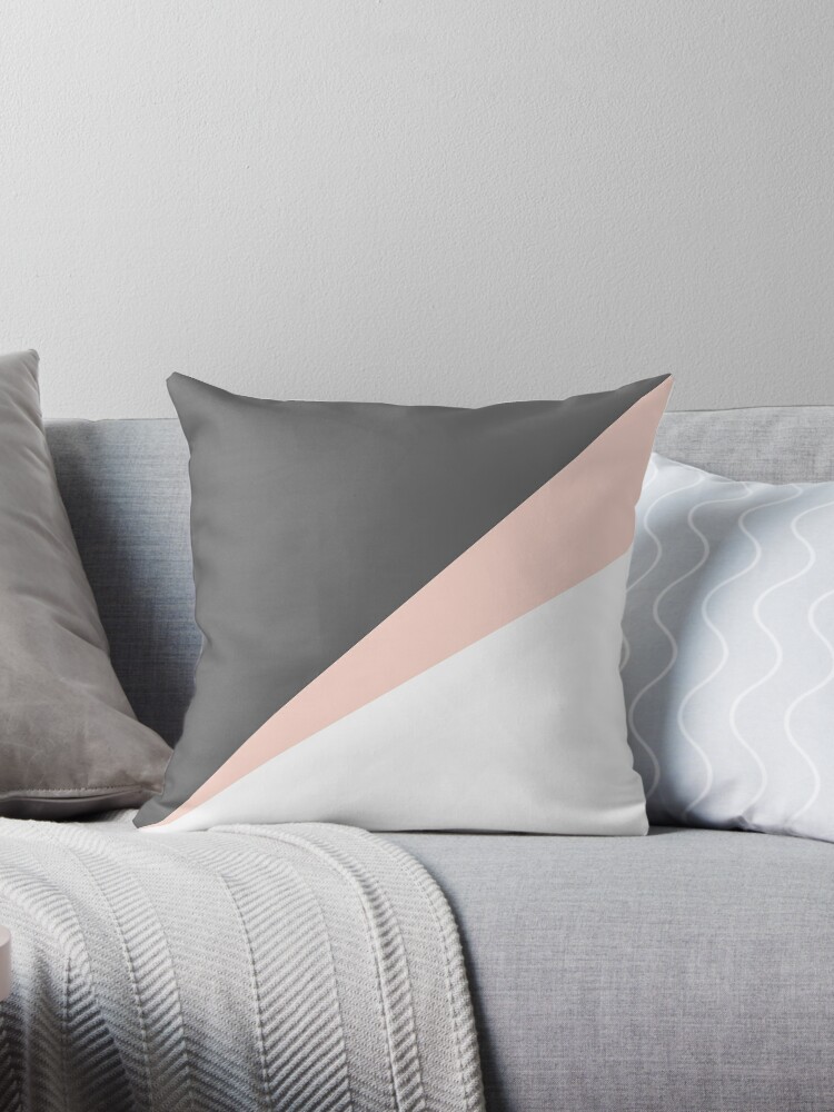 pink and grey pillows