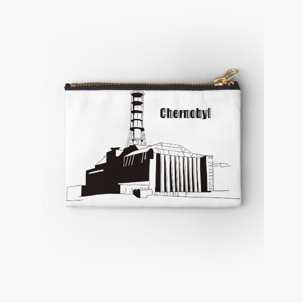 Item preview, Digital hand drawn sketch illustration of silhouette Chernobyl nuclear power plant with title Chernobyl designed and sold by FuzzyLogicKate.
