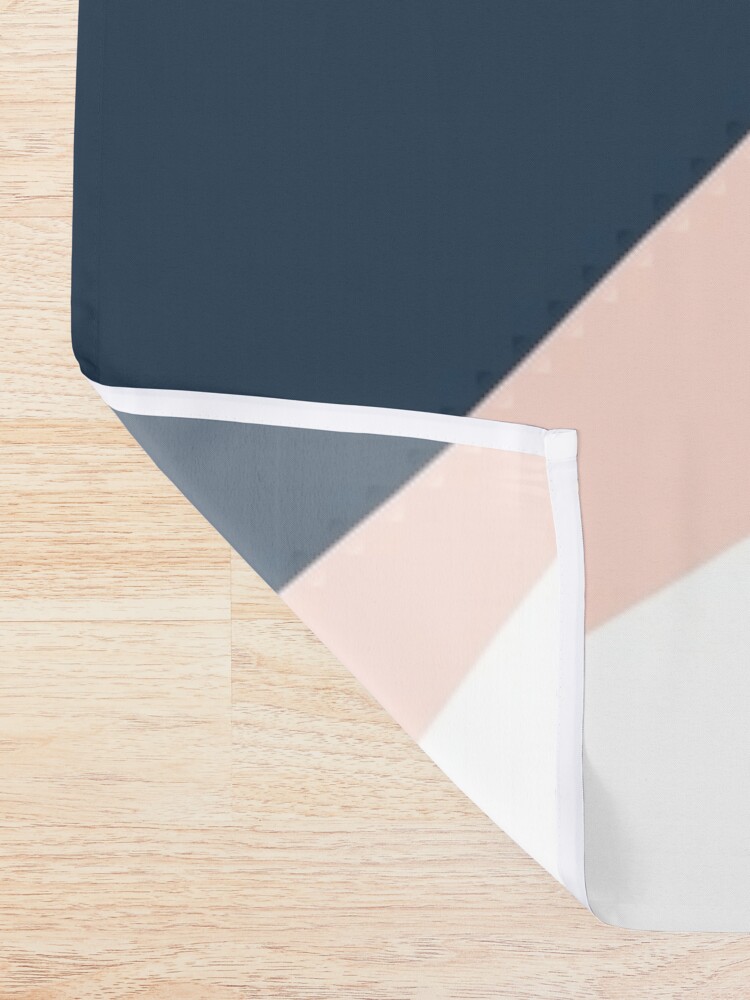 Disover Elegant blush pink & navy blue geometric triangles | Shower Curtain