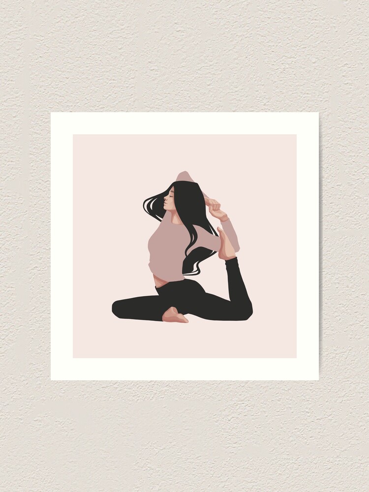 Pink Yoga Girl Asana - Good Vibes Spiritual Meditation Namaste -  Illustration by MadliArt | Sticker