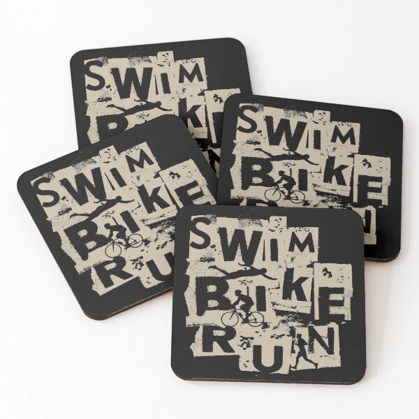 Triathlon - Swim Bike Run Triathlete Coasters (Set of 4)