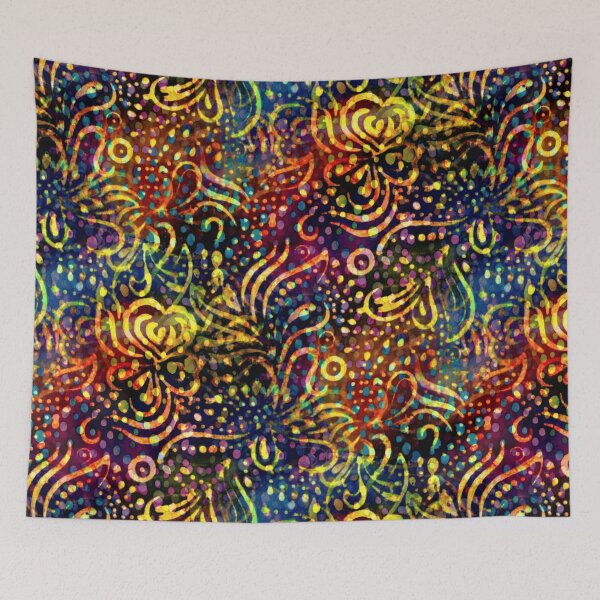 Item preview, Rainbow Dotted Floral Batik Pattern  designed and sold by KirstenStar.