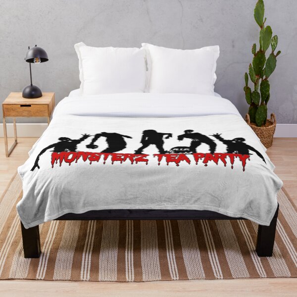 Monsterz Tea Party by Nhell Throw Blanket