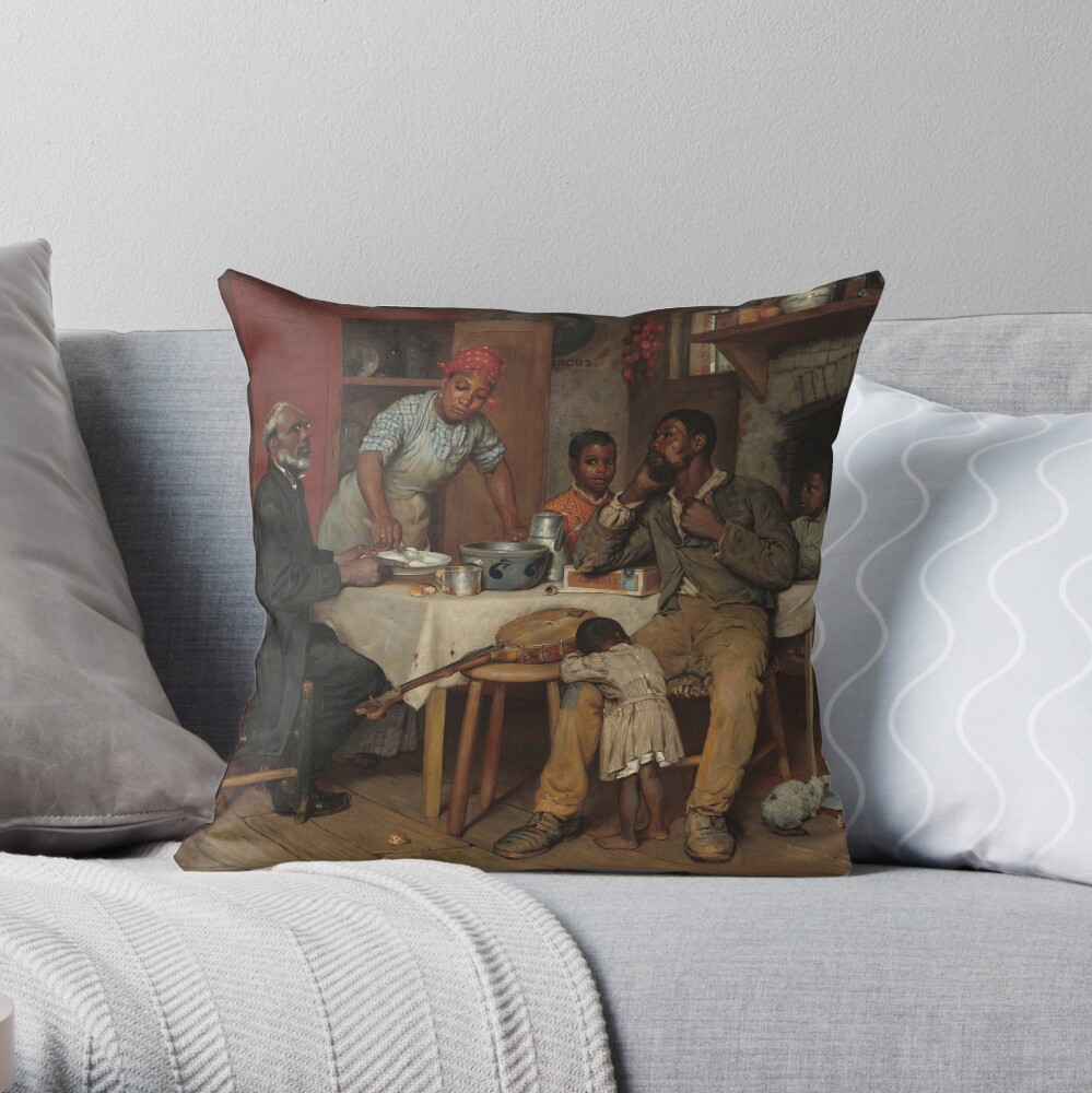 A Pastoral Visit Oil Painting by Richard Norris Brooke Throw Pillow
