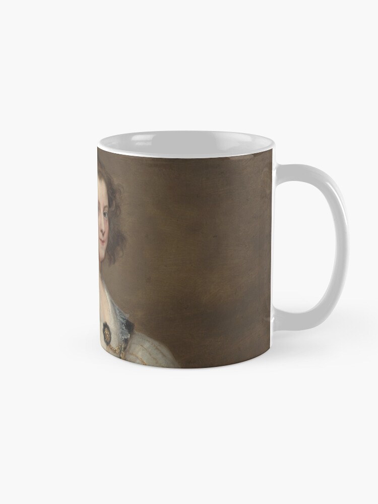 Alternate view of Lady with a Fan Oil Painting by Sir Anthony van Dyck Mug