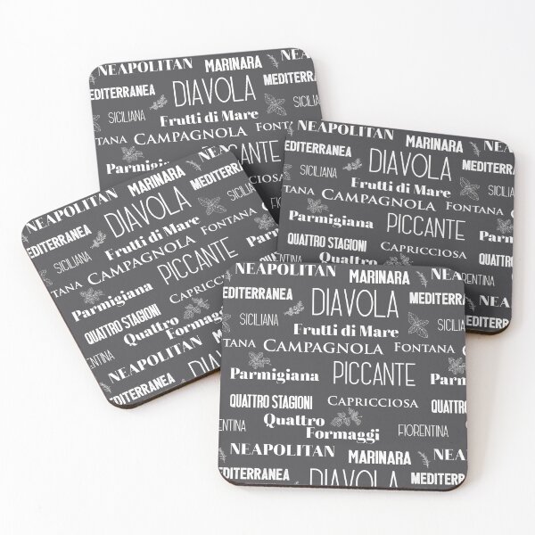 Item preview, Italian Restaurant Pizza Names Typography designed and sold by HotHibiscus.
