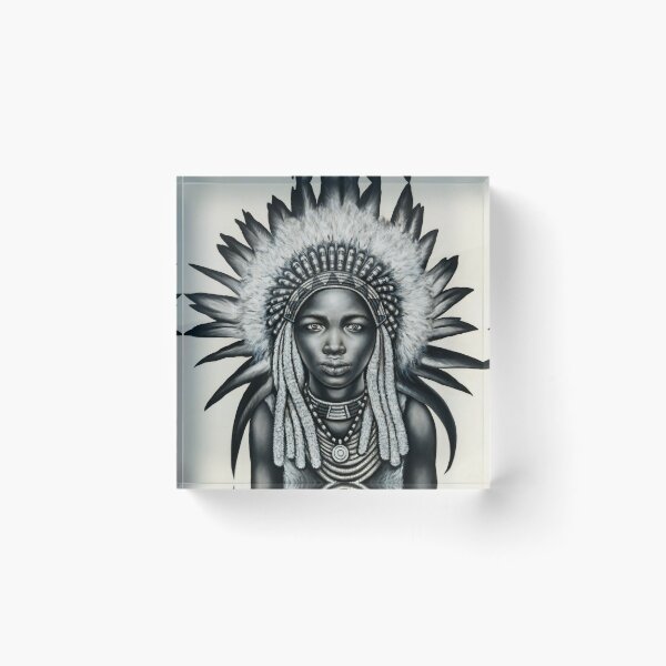 Item preview, Tribal Girl with tribal headpiece and lipring  designed and sold by colourclash.
