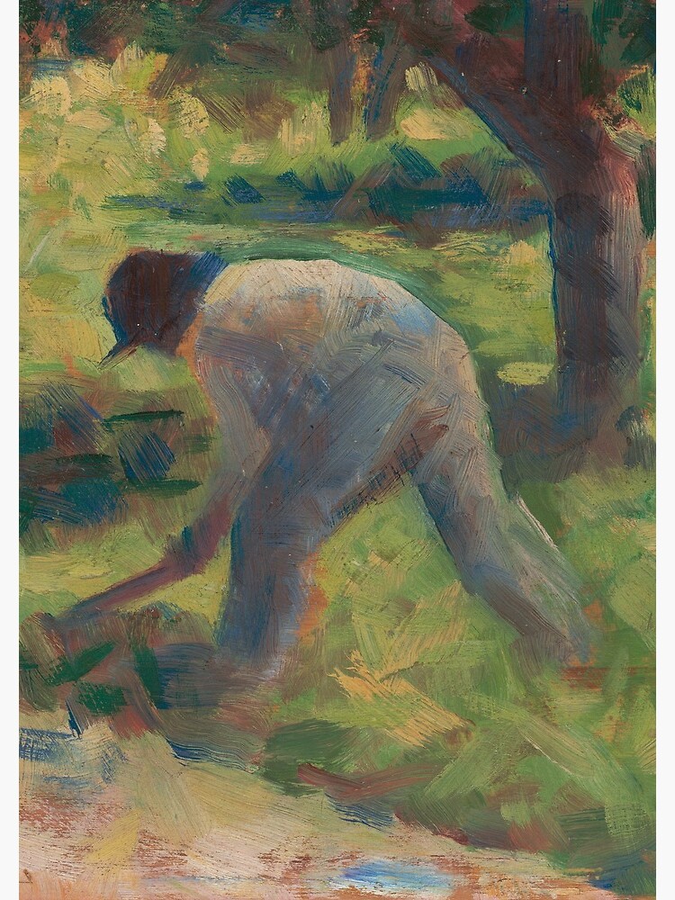 Peasant with a Hoe Oil Painting by Georges Seurat by podartist