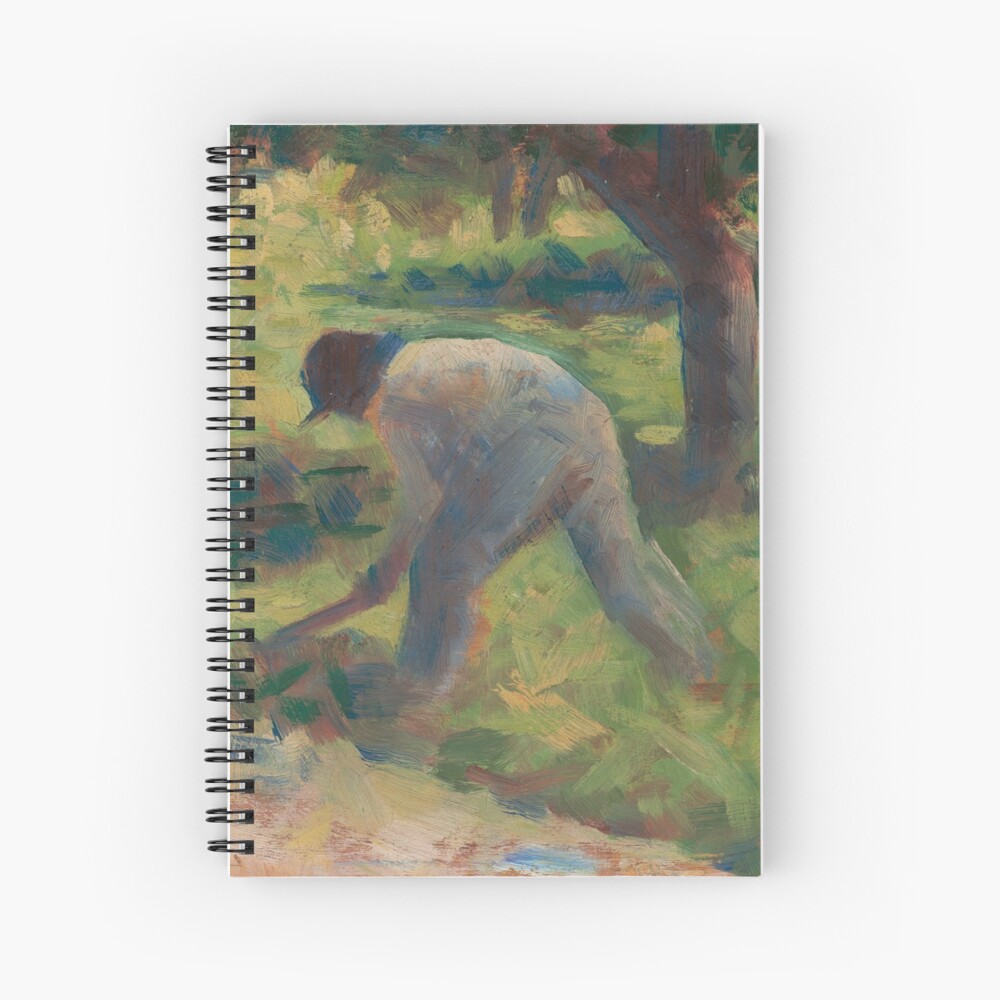 Peasant with a Hoe Oil Painting by Georges Seurat Spiral Notebook