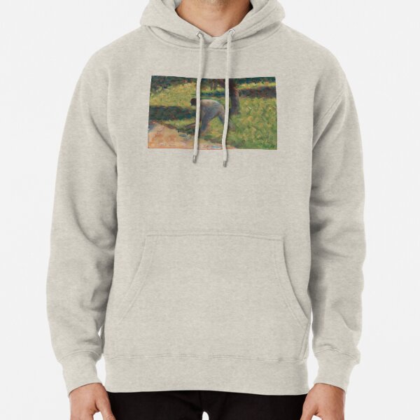 Peasant with a Hoe Oil Painting by Georges Seurat Pullover Hoodie