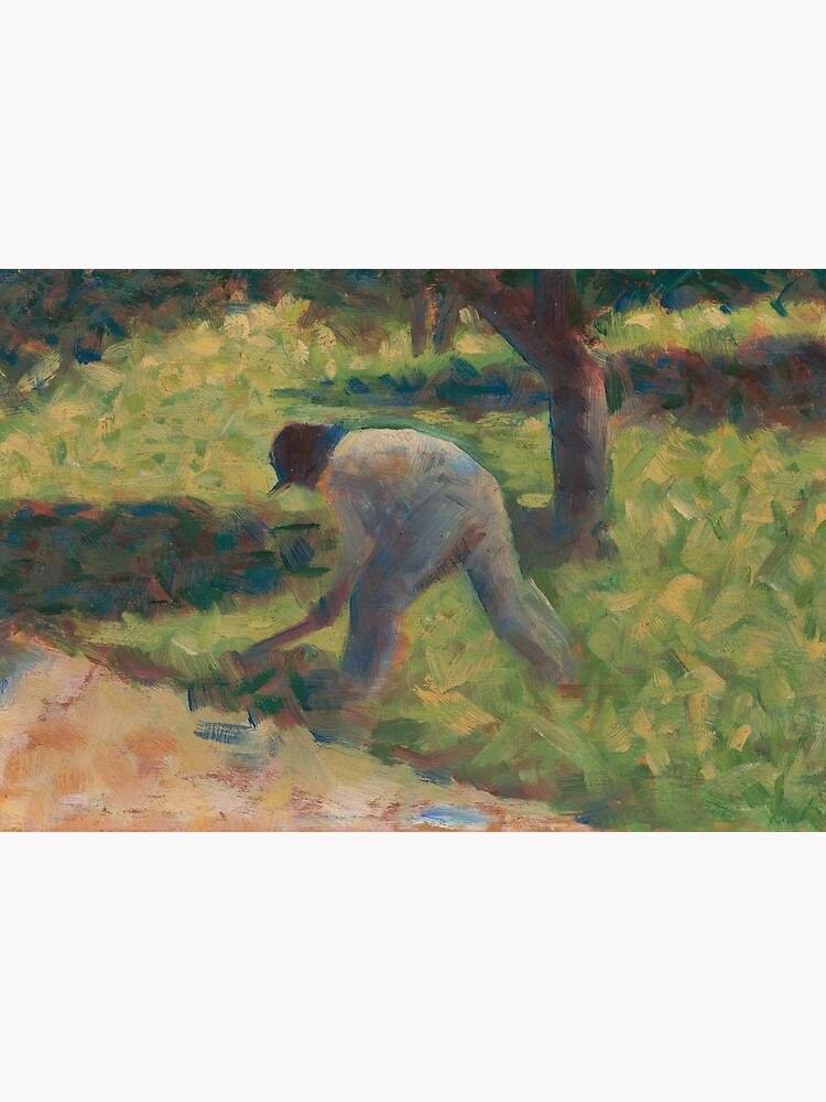Peasant with a Hoe Oil Painting by Georges Seurat by podartist