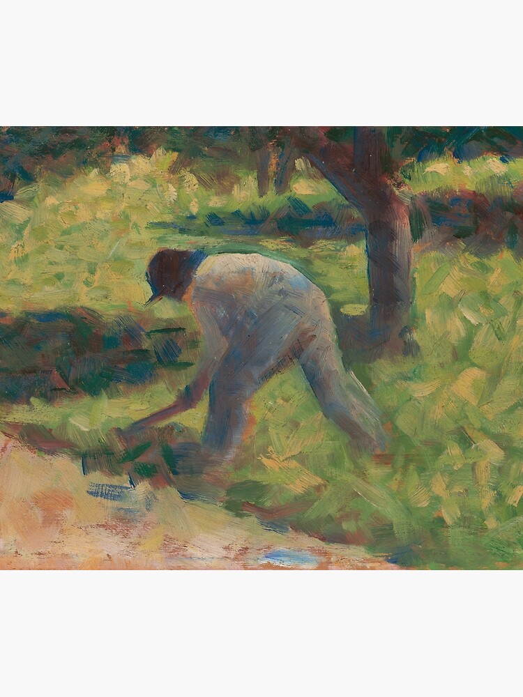 Peasant with a Hoe Oil Painting by Georges Seurat by podartist